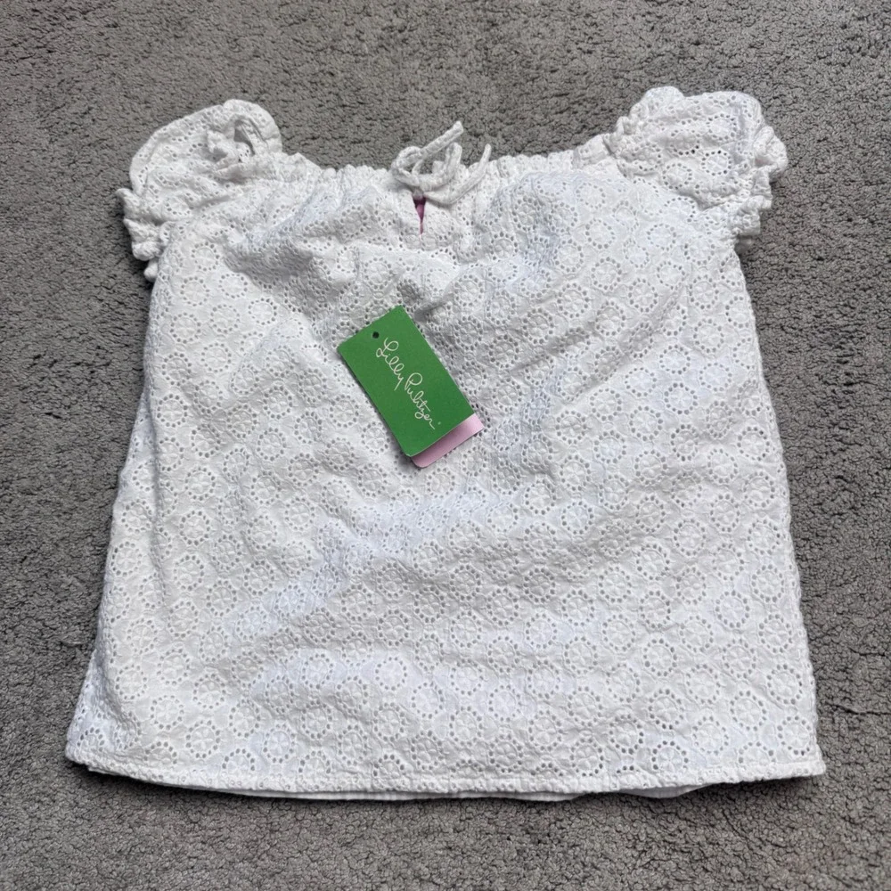 Lilly Pulitzer Youth Girls 10 Ellis Top Eyelet White NEW